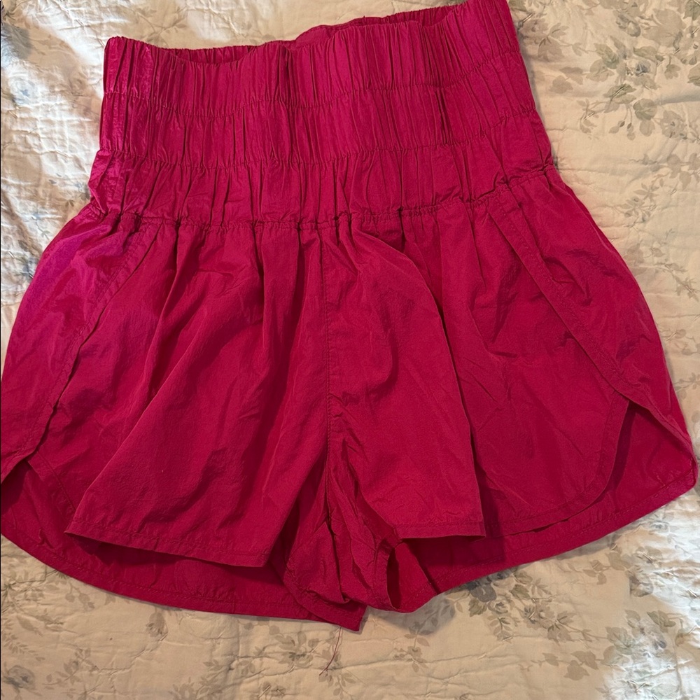 Free People Women's Pink High-Waisted Shorts